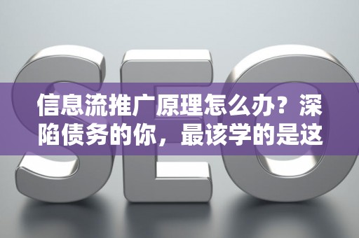 信息流推广原理怎么办？深陷债务的你，最该学的是这个！